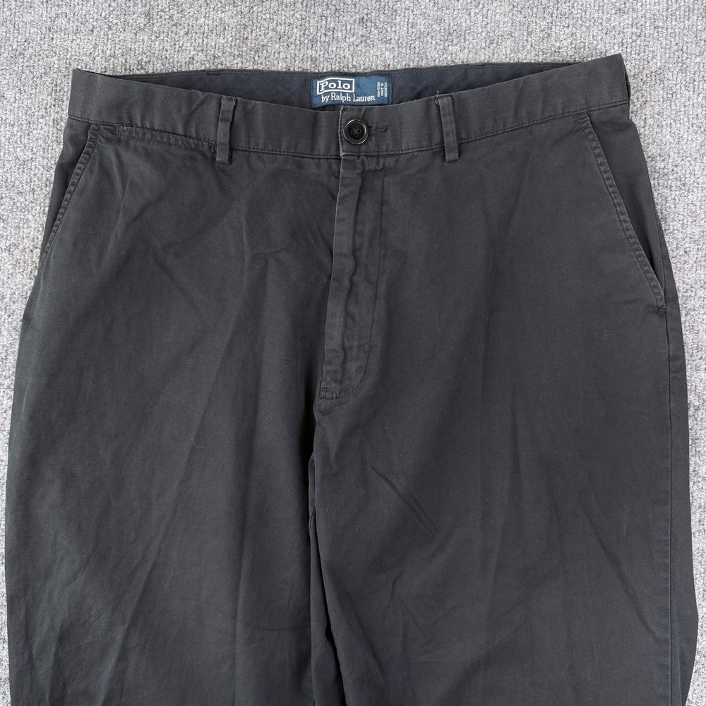 Vintage Polo Ralph Lauren Pants Mens 34x28 Black Chino Preppy 90s